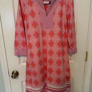 Cabana Life Pink and White Patterned Dress